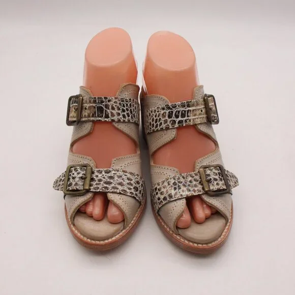 Freebird by Steven Caprice Women’s Size US 6 Gray Leather Block Heel Sandals - Picture 2 of 10